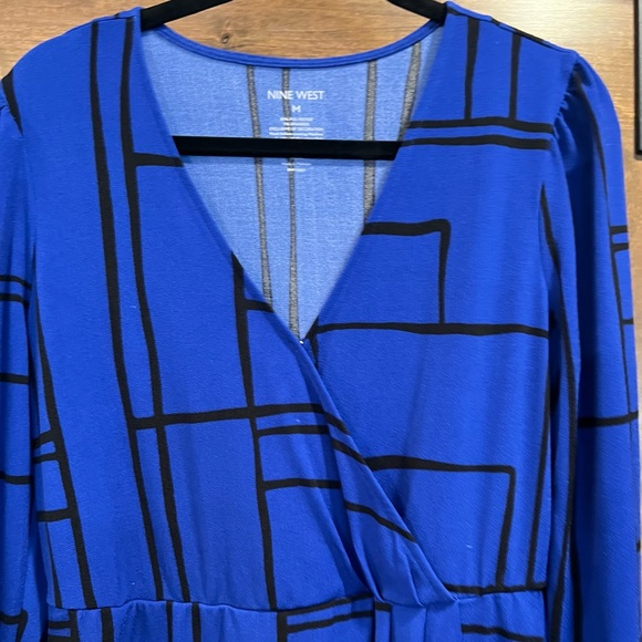 Blue Geometric Pattern Dress - Picture 2 of 5